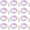 12 Pack Easter Day Pastel LED Fairy Lights Battery Operated - Waterproof Silver Wire 7 ft 20 LED Firefly Lights for Easter Day Decor DIY Craft Party Bedroom